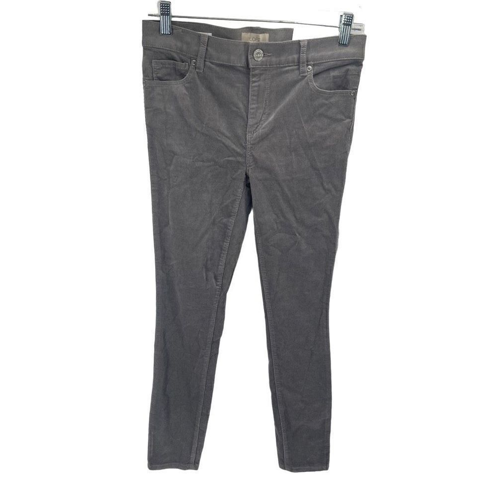 LOFT Women's Corduroy Pants Modern Skinny Fit Slim Leg Mid Rise Gray Size 2